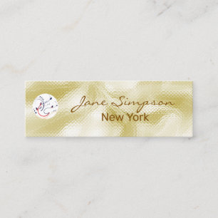 Elegant Pearlescent Gold Texture Mini Business Card