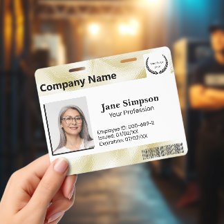 Elegant Pearlescent Gold Texture Name Tag ID Badge