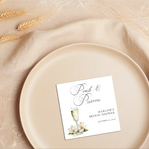 Elegant Pearls and Prosecco Bridal Shower  Napkin