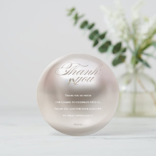 Elegant pearls and prosecco bridal shower thank you card