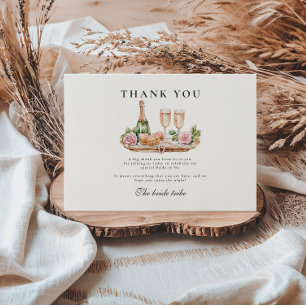 Elegant Pearls and Prosecco Bridal Shower Thank You Card