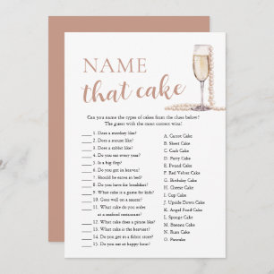 Elegant Pearls and Prosecco Name That Cake Game Invitation