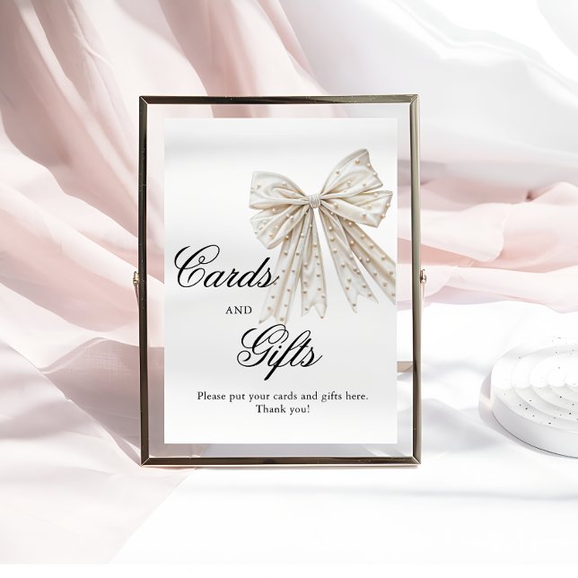 Elegant Pearls Bow Cards and Gifts Poster (Creator Uploaded)
