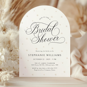 Elegant Pearls Bridal Shower Arch Invitation