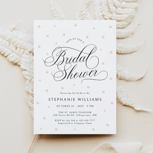 Elegant Pearls Bridal Shower  Invitation (Creator Uploaded)