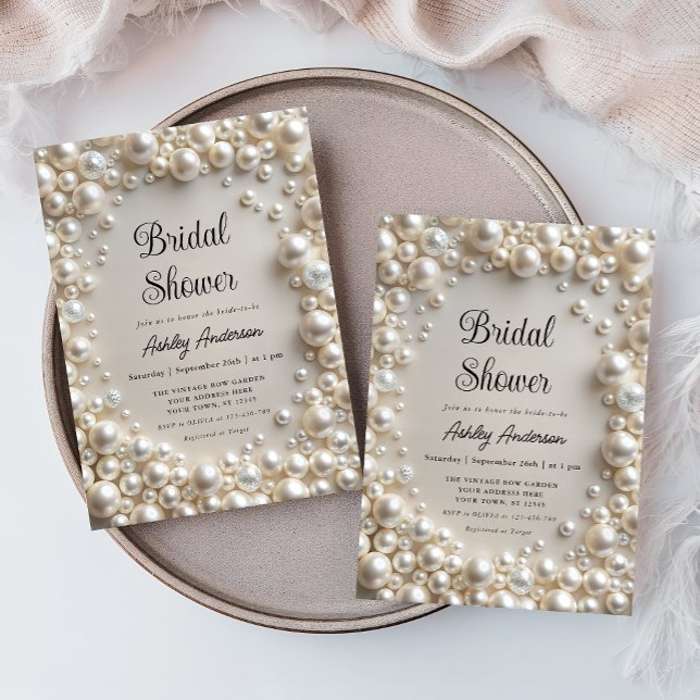 Elegant Pearls Bridal Shower Invitation (Creator Uploaded)