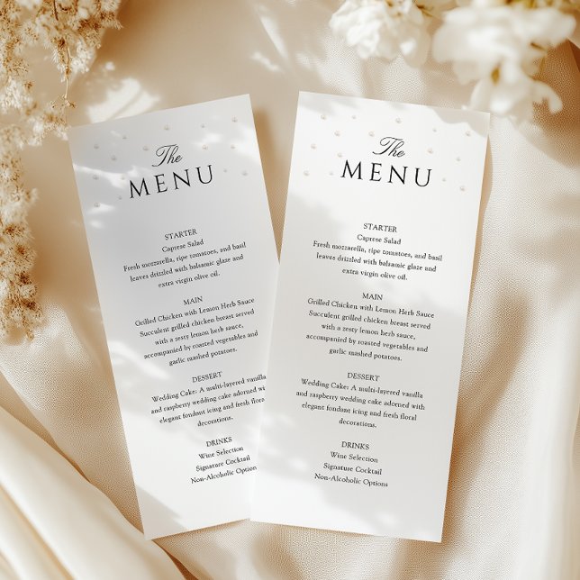 Elegant Pearls Bridal Shower  Menu (Creator Uploaded)