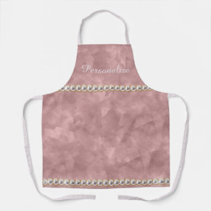 Elegant Pearls Mauve Watercolor Abstract Pattern Apron
