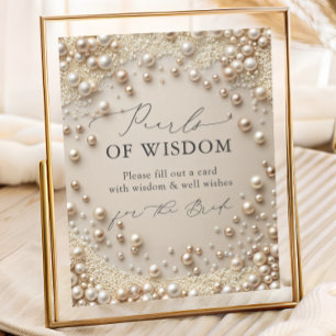 Elegant Pearls of Wisdom Bridal Shower Poster