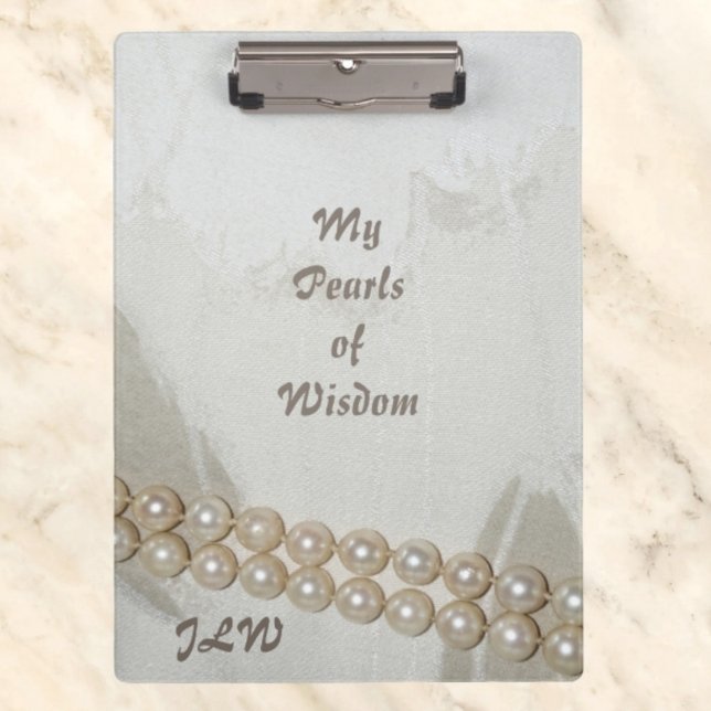 Elegant Pearls of Wisdom Stylish Clipboard (Creator Uploaded)