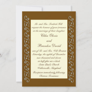 Elegant Pearls on Cream Wedding Invitation