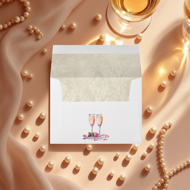 Elegant Pearls, Petals and Prosecco Bridal Shower Envelope (Elegant Pearls and Prosecco Bridal Shower Envelope)