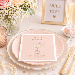 Elegant Pearls & Prosecco Bridal Shower Napkin