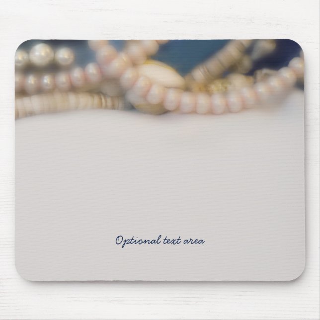 Elegant Pearls & Sea Shells Beach Personalised Mouse Pad (Front)