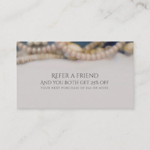 Elegant Pearls & Sea Shells Beach Refer a Friend Referral Card