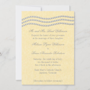 Elegant Pearls Wedding Invitation, Ivory Invitation