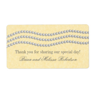 Elegant Pearls Wedding Labels, Ivory