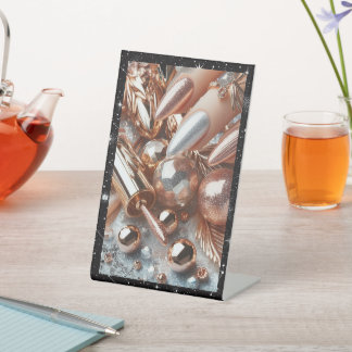 Elegant Pedestal Sign with Glamourous Metallic Fin