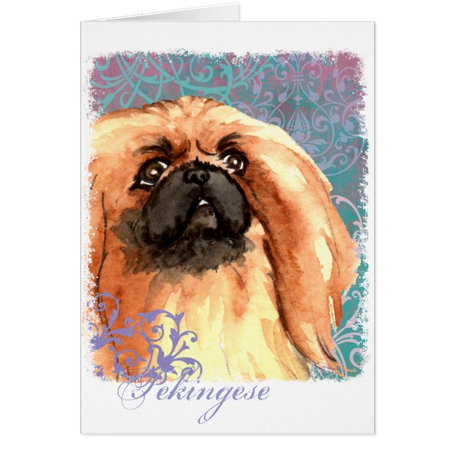Elegant Pekingese Card (Front)