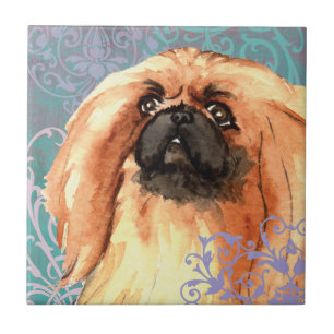 Elegant Pekingese Ceramic Tile