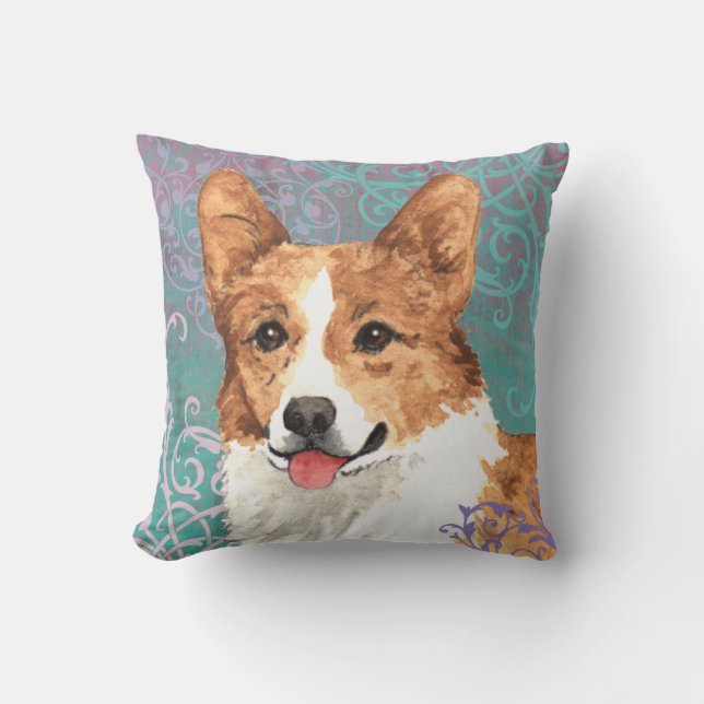 Elegant Pembroke Welsh Corgi Cushion (Front)