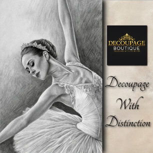 Elegant Pencil Ballerina Decoupage Tissue Paper