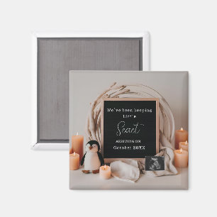 Elegant Penguin Pregnancy Announcement keepsake  Magnet