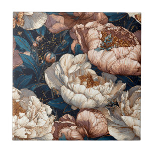 Elegant Peonies Ceramic Tiles  For Indoor Flooring