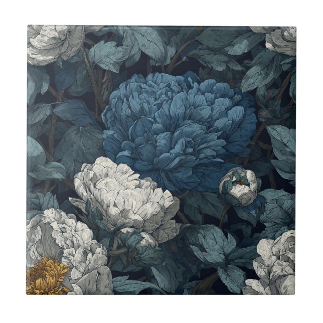 Elegant Peonies Ceramic Tiles  For Tiled Surface (Front)