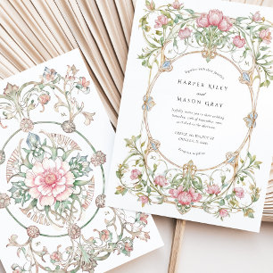 Elegant Peonies Garden Wedding Invitation