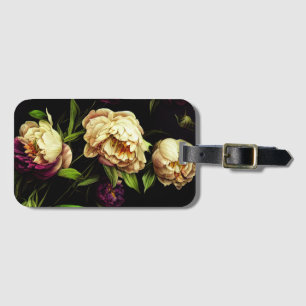 Elegant Peonies & Roses Luggage Tag