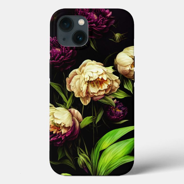 Elegant Peonies & Roses Phone Case (Back)