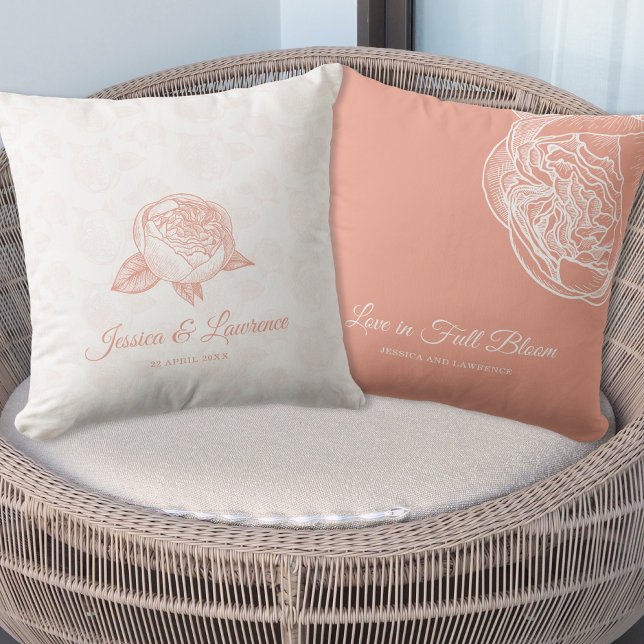 Elegant Peonies Wedding Decor Cushion (Creator Uploaded)
