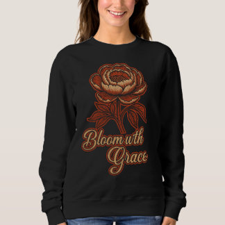 Elegant Peony "Bloom with Grace" Floral Women's Sweatshirt