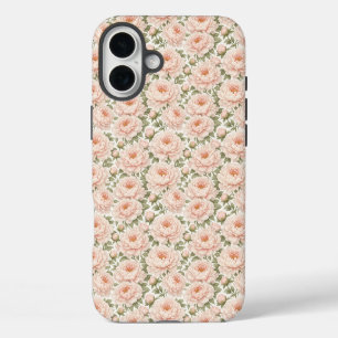 Elegant Peony Floral Pattern iPhone 16 Plus Case