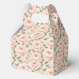 Elegant Peony Floral Pattern Favour Box
