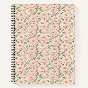 Elegant Peony Floral Pattern Notebook
