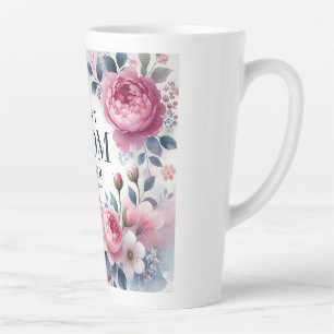 Elegant Peony & Pastel Blossoms Mother’s Day Gift Latte Mug