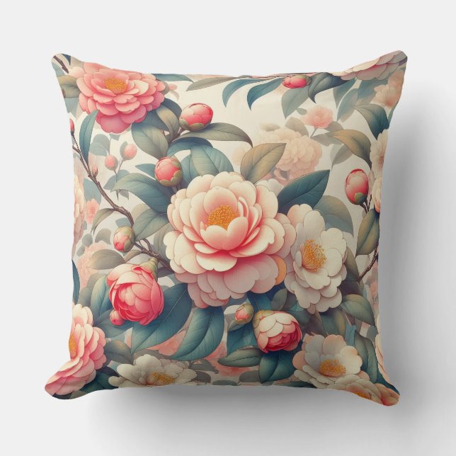  “Elegant Peony Pattern” Cushion (Front)