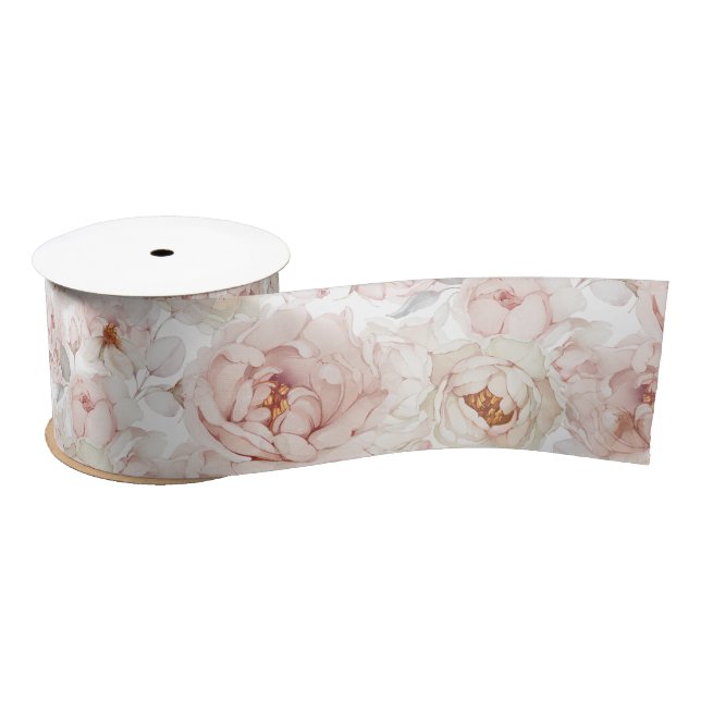  Elegant Peony Ribbon Satin Ribbon (Spool)