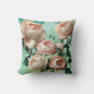Elegant Peony Throw Pillow Floral Home Décor