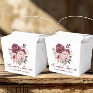 Elegant Peony Watercolor Floral Bridal Shower Favour Box