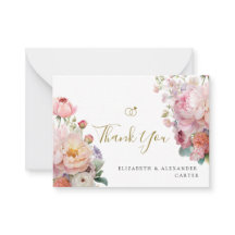 Elegant Peony Whisper Thank You Card