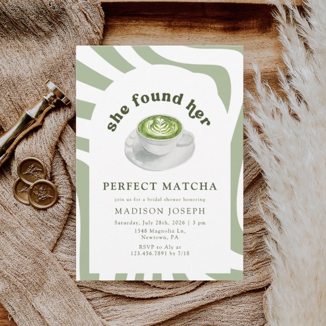 Elegant Perfect Matcha Bridal Shower  Invitation (Creator Uploaded)