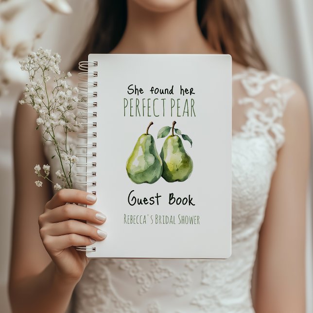 Elegant Perfect Pear Bridal Shower Guest Book (Creator Uploaded)