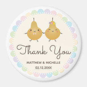 Elegant Perfect Pear Whimsical Wedding Thank You Magnet
