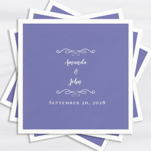 Elegant Periwinkle Blue Chic Wedding Reception  Napkin