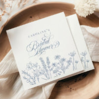Elegant Periwinkle Blue Wildflower Bridal Shower