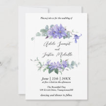 Elegant periwinkle clematis frame Wedding