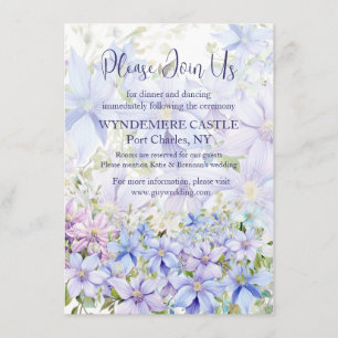 Elegant Periwinkle Clematis Wedding Enclosure Card
